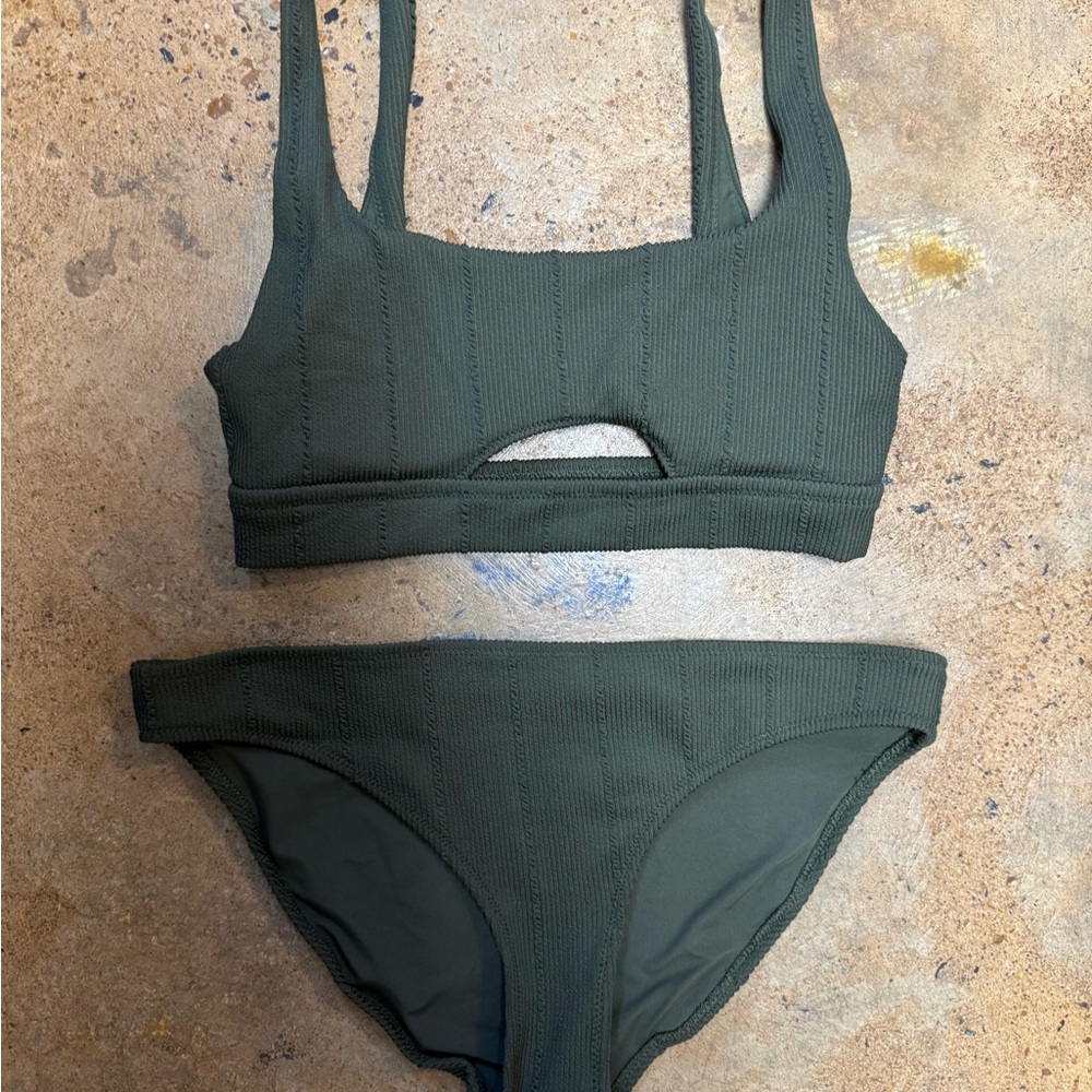 AERIE Olive Green Women's Swim Set size small